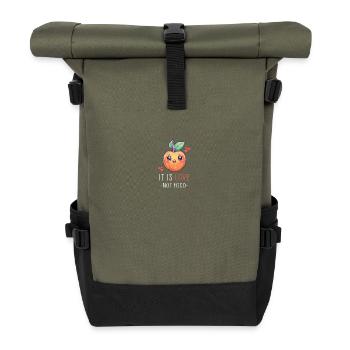 Peach Kawaii - Roll Top Backpack - olive/black - Front