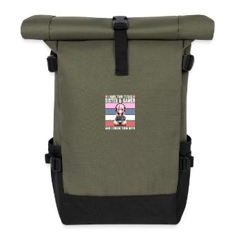 Gaming Console PC Gamer Girl Gamer Girl - Roll Top Backpack - olive/black - Front