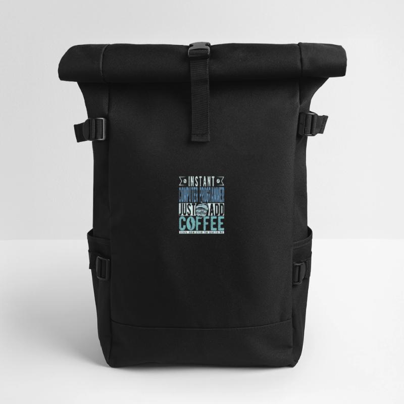 Instant Computer Programmer Fügen Sie einfach Kaffee hinzu Rolltop Rucksack