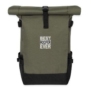 Best Roofer Ever Roofer Gift - Roll Top Backpack - olive/black - Front