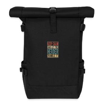 Herder Retro Geschenk - Rolltop Rucksack - Schwarz - Vorne