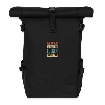 Bûcheron rétro cadeau - Sac à dos roll top - noir - Devant
