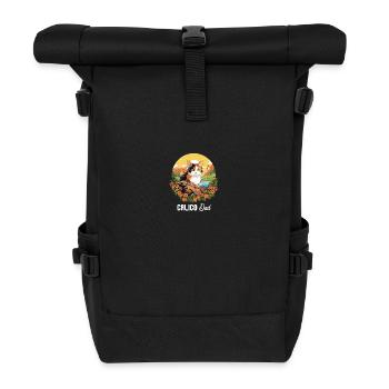 Chat calicot Chat porte-bonheur - Sac à dos roll top - noir - Devant
