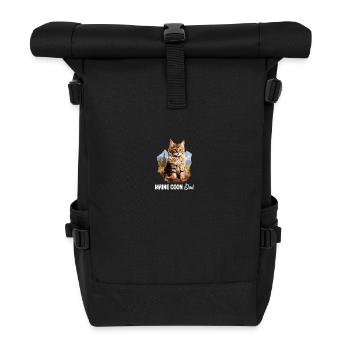 Maine Coon Kätzchen Maine Coon Katze - Rolltop Rucksack - Schwarz - Vorne