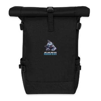 Chat bleu russe Russisch Blau Katze - Sac à dos roll top - noir - Devant