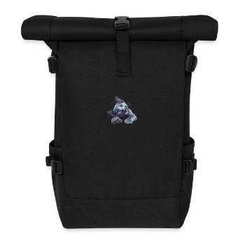 Chat bleu russe Russisch Blau Katze - Sac à dos roll top - noir - Devant
