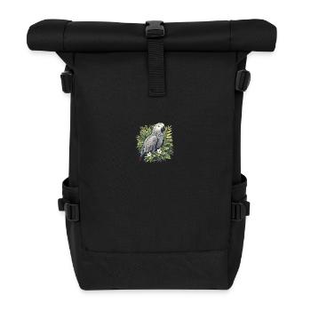 Graupapageien Graupapagei - Rolltop Rucksack - Schwarz - Vorne