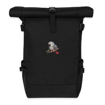 Graupapageien Graupapagei - Rolltop Rucksack - Schwarz - Vorne