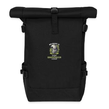 Graupapageien Graupapagei - Rolltop Rucksack - Schwarz - Vorne