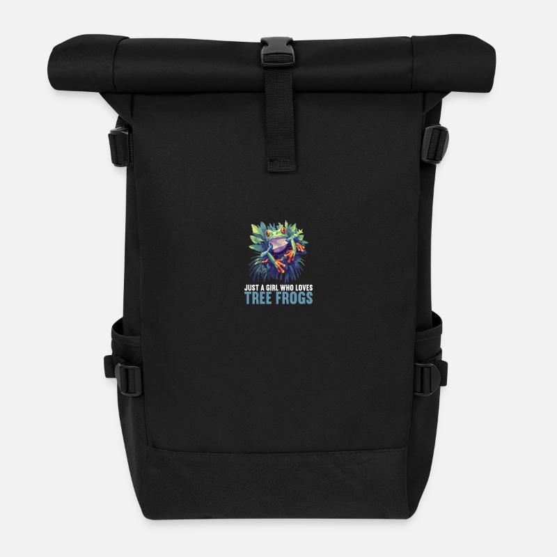 Tree Frog Baumfrösche Baumfrosch - Rolltop Rucksack - Schwarz