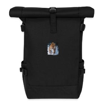 Amur Leopard Amurleoparden Amurleopard - Roll Top Backpack - black - Front