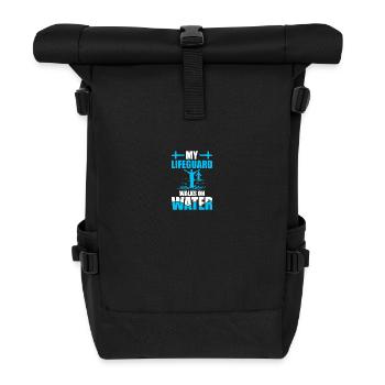 My lifeguard walks on water - baptized - Roll Top Backpack - black - Front