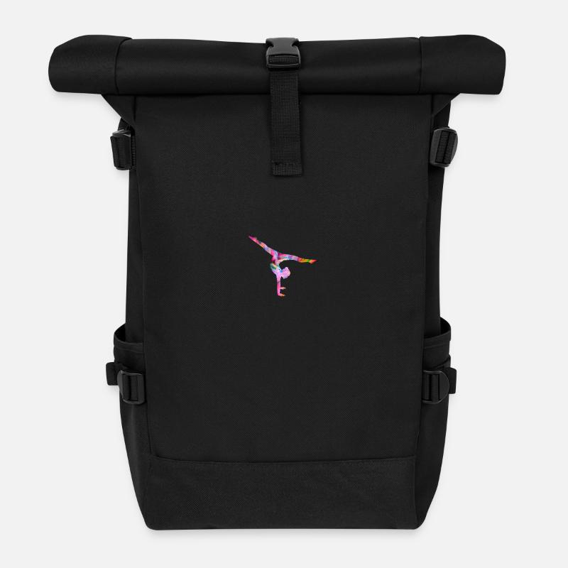Turnen Handstand bunt - Rolltop Rucksack - Schwarz