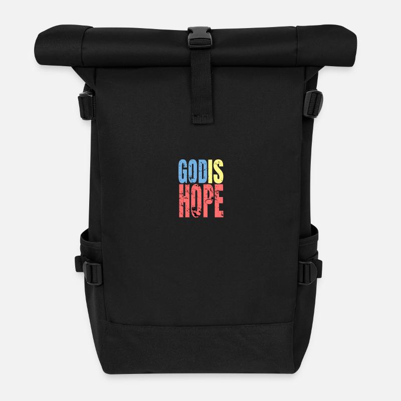 God Hope - Rolltop Rucksack - Schwarz