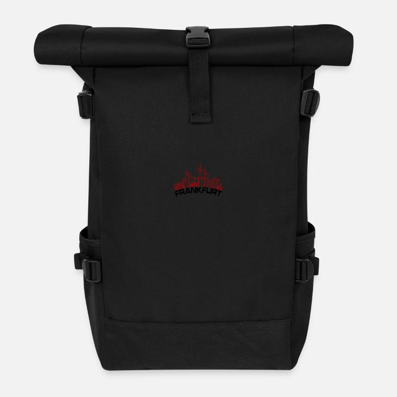 Frankfurt Hochhäuser - Rolltop Rucksack - Schwarz