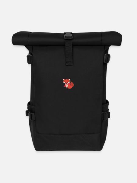 Fuchs Superheld - Rolltop Rucksack - Schwarz