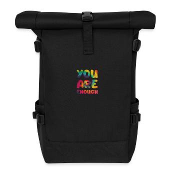 You are enough - Rolltop Rucksack - Schwarz - Vorne