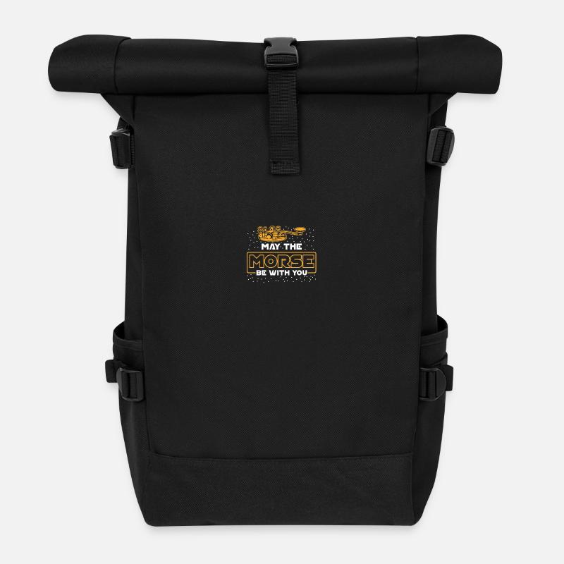 Amateurfunk - Rolltop Rucksack - Schwarz