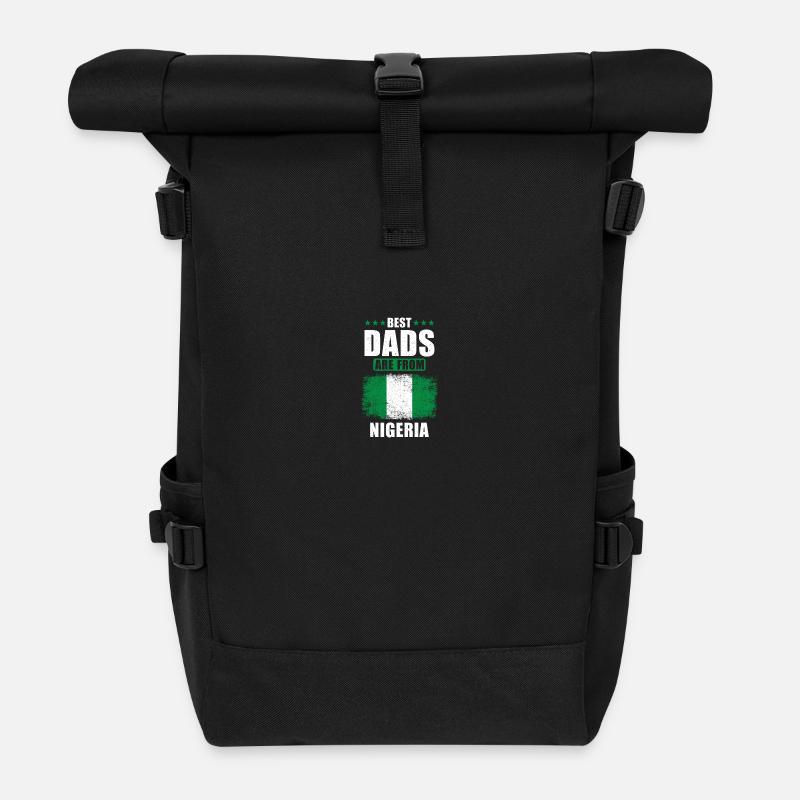 Best fathers are from Nigeria - Roll Top Backpack - black