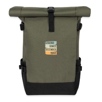 Geboren December 1992 30 Jahre 30er 30.Geburtstag - Rolltop Rucksack - Olive/Schwarz - Vorne