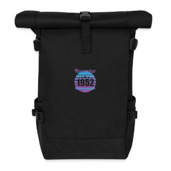 Born November 1952 70 years 70s 70th birthday - Roll Top Backpack - black - Front