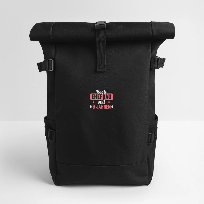 Beste Ehefrau Bester Ehemann seit 9 Jahren Rolltop Rucksack