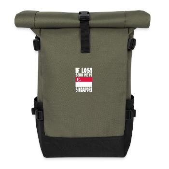 Drapeau de Singapour - Sac à dos roll top - olive/noir - Devant