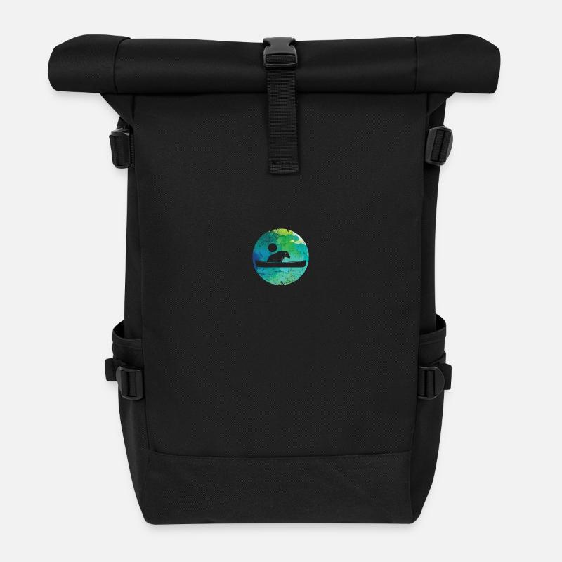 Kayak Paddelboot Ruderboot Wassersport - Rolltop Rucksack - Schwarz