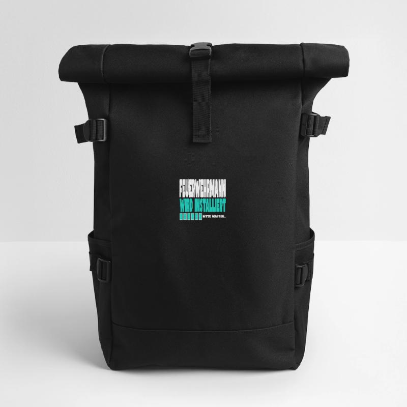 Feuerwehrmann wird installiert Rolltop Rucksack