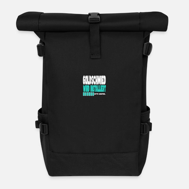Gleisbauer wird installiert - Rolltop Rucksack - Schwarz