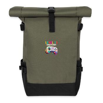 Level 13 Years Gaming 13er 13 Birthday - Roll Top Backpack - olive/black - Front