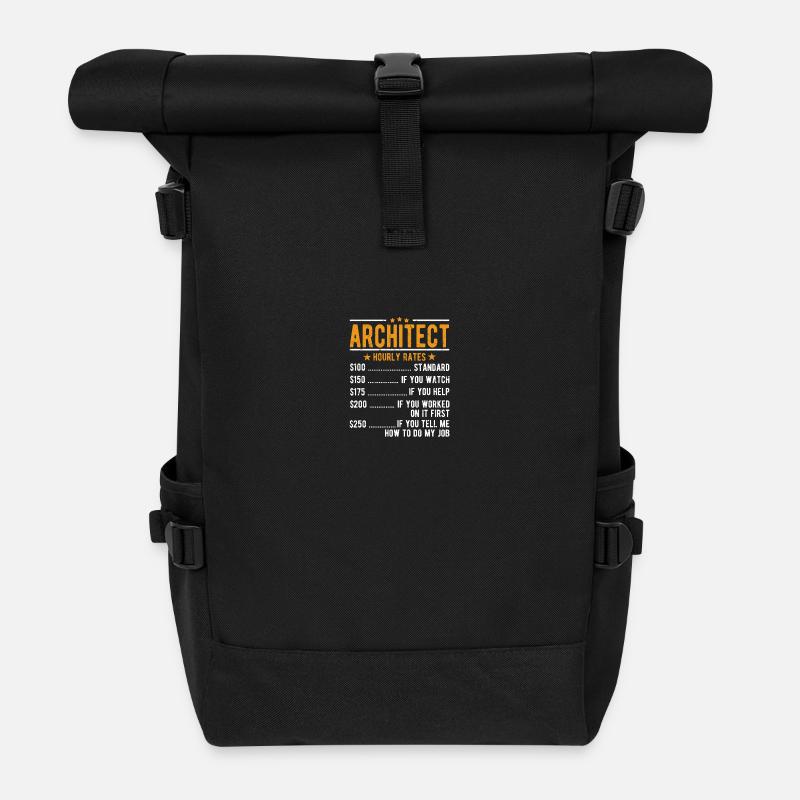 Architekt Stundenlohn - Rolltop Rucksack - Schwarz
