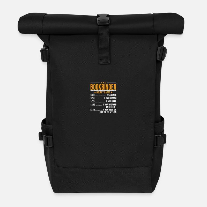 Buchbinder Stundenlohn - Rolltop Rucksack - Schwarz