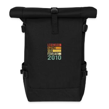 Legendär seit Februar 2010 - Rolltop Rucksack - Schwarz - Vorne