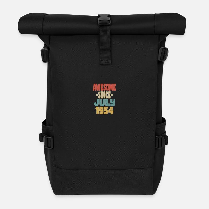 1954 Juli Geburtstag Retro - Rolltop Rucksack - Schwarz