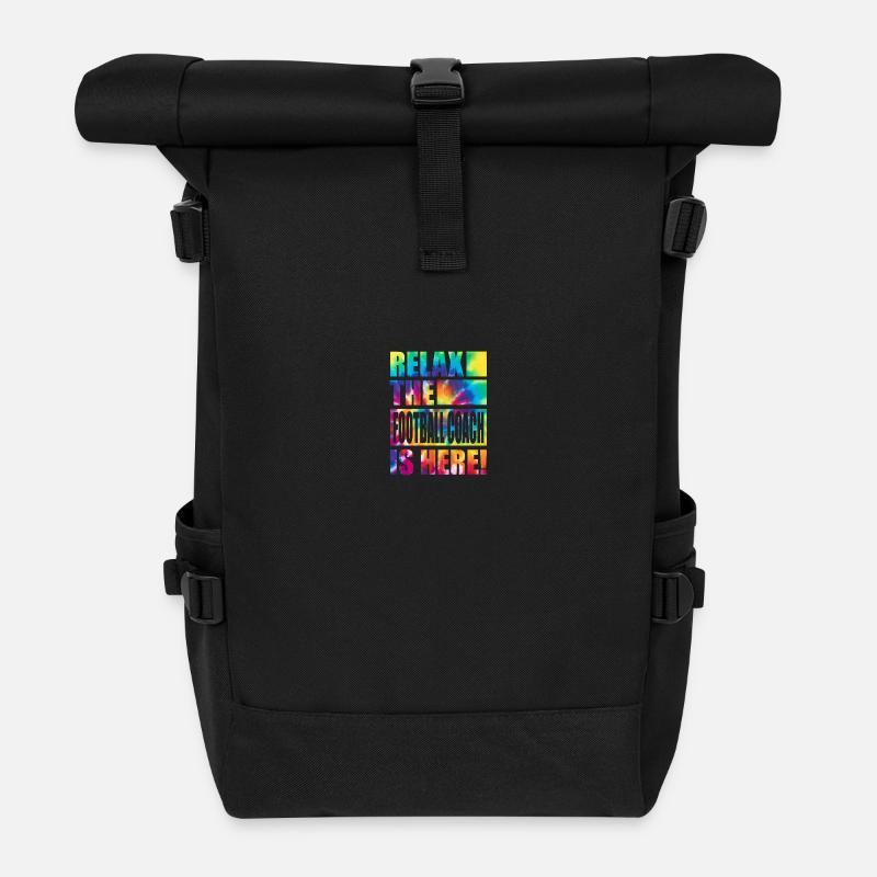 Football Coach Lustiger Spruch - Rolltop Rucksack - Schwarz