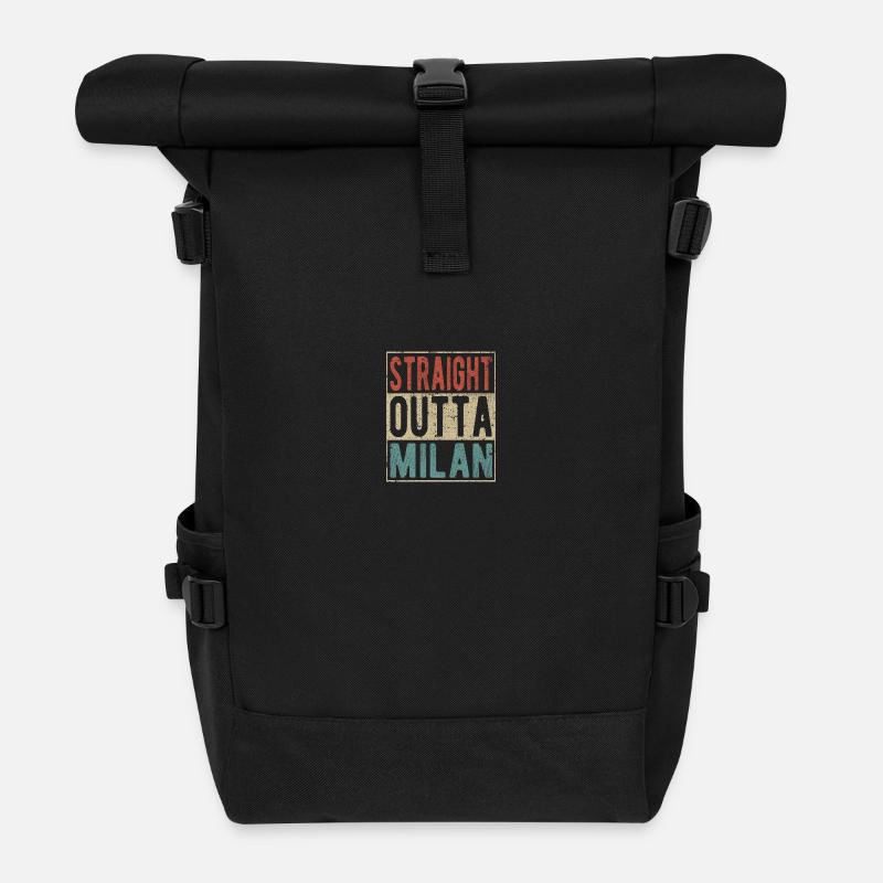 Direkt aus Mailand heraus - Rolltop Rucksack - Schwarz