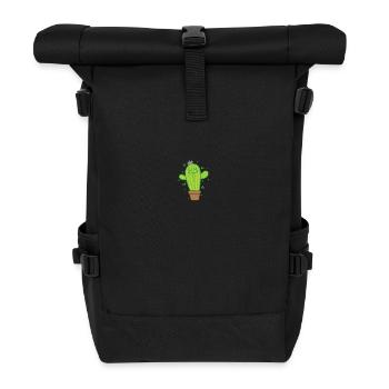 Plante de cactus en chaleur - Sac à dos roll top - noir - Devant