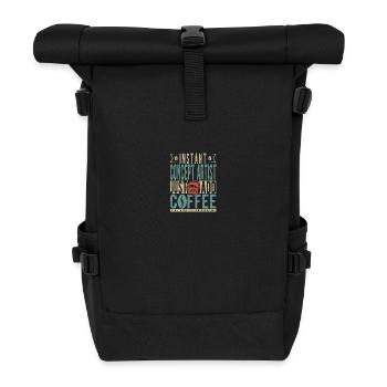 Instant-Konzeptkünstler Fügen Sie einfach Kaffee hinzu - Rolltop Rucksack - Schwarz - Vorne