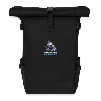 Russian Blue Cat Russisch Blau Katze - Roll Top Backpack - black - Front