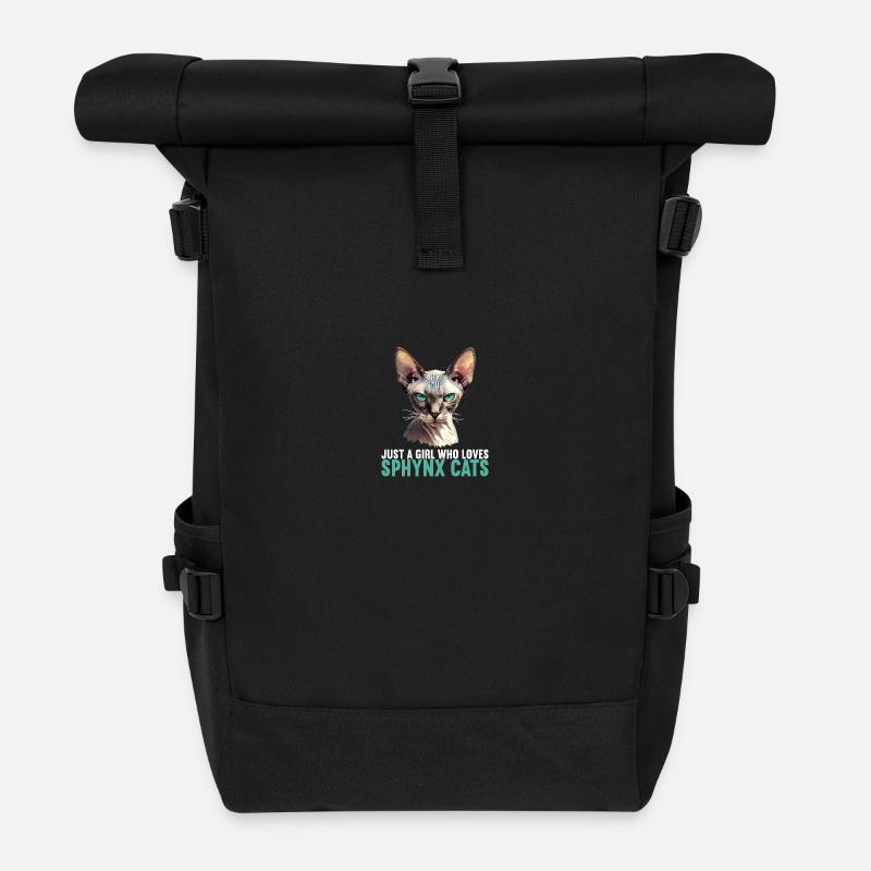 Sphynx Kätzchen Sphynx Katze - Rolltop Rucksack - Schwarz