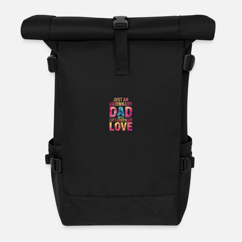 Einfach Ein Gewöhnlicher Papa - Rolltop Rucksack - Schwarz