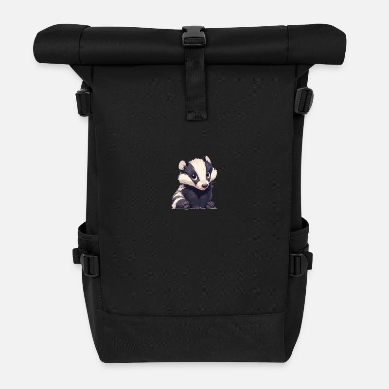 Badger Dachse Dachs - Rolltop Rucksack - Schwarz
