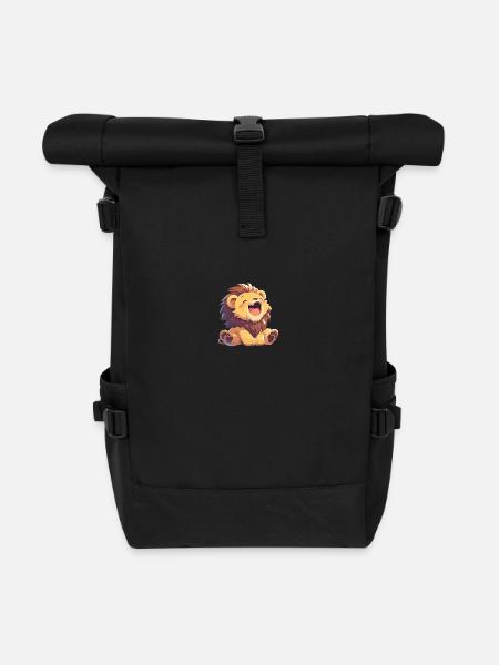 Lion Löwen Löwe - Rolltop Rucksack - Schwarz
