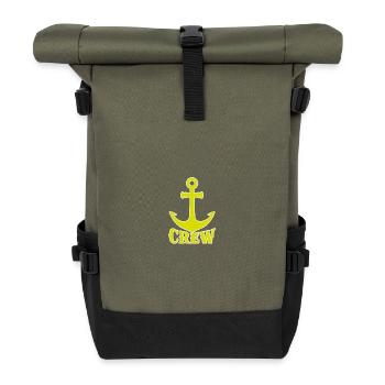 Anchor Crew Logo - Roll Top Backpack - olive/black - Front
