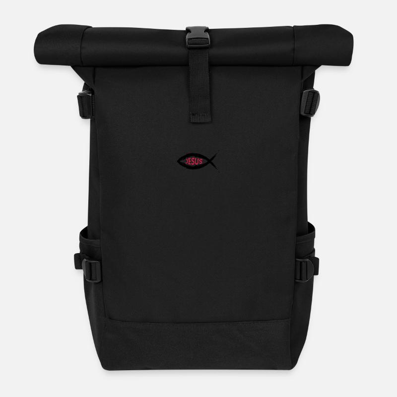 Fisch Symbol Jesus Religion - Rolltop Rucksack - Schwarz