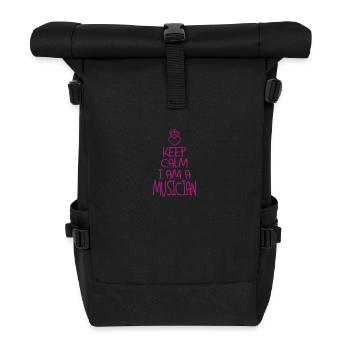 Keep Calm Musiker cool Musiker Geschenk - Rolltop Rucksack - Schwarz - Vorne