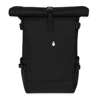 Pinguin in Brusttasche Pinguin in Tasche - Rolltop Rucksack - Schwarz - Vorne