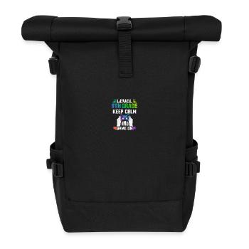 Level 9TH GRADE keep calm and game on - Roll Top Backpack - black - Front