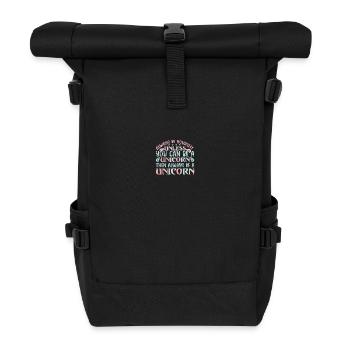 Sei immer du selbst Unicorn - Rolltop Rucksack - Schwarz - Vorne